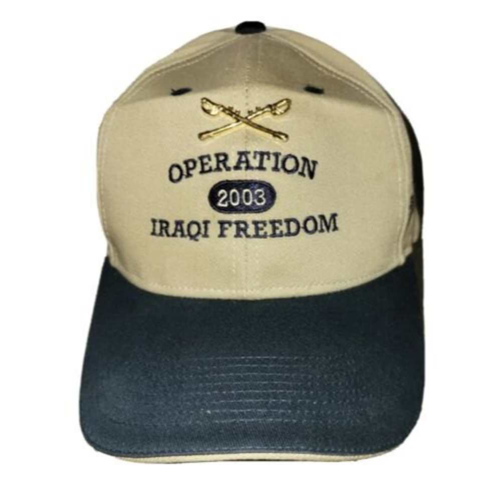 Operation Iraqi Freedom 2003 Cap & Calvary Crossed Saber Swords Pin 3rd Infantry